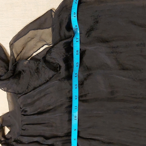 Paradise USA Black Sheer Sleeveless Prom Night Out Dress Small EUC LBD - Picture 9 of 12